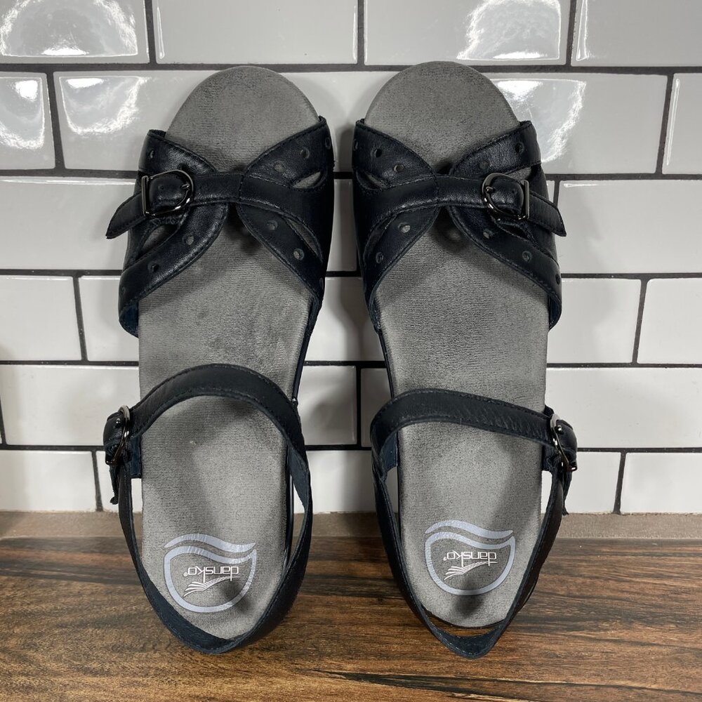 Dansko Sissy Womens Size EU 40 Shoes Black Leather Strappy Comfort Sandal - Picture 8 of 14
